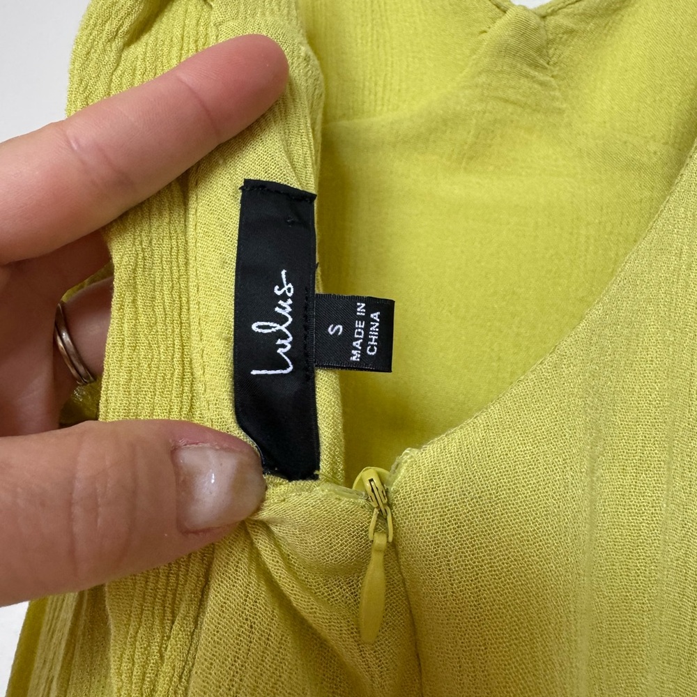 Lulus Lime Green Ruffle Dress - Picture 5 of 5